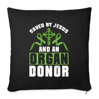 Don d’organes Greffe d’organes Don d’organes - Housse de coussin décorative 45 x 45 cm - noir - Devant