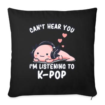 K-Pop KPop Korean Music Axolotl - Sofa pillowcase 17,3'' x 17,3'' (45 x 45 cm) - black - Front