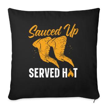 Buffalo Wings Foodie American Food Chicken - Sofa pillowcase 17,3'' x 17,3'' (45 x 45 cm) - black - Front