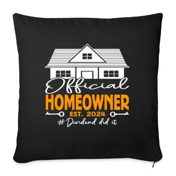 Official Homeowner EST.2024 Dividend - Sofa pillowcase 17,3'' x 17,3'' (45 x 45 cm) - black - Front