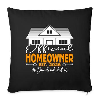 Official Homeowner EST.2026 Dividend - Sofa pillowcase 17,3'' x 17,3'' (45 x 45 cm) - black - Front