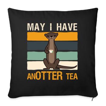 Tea Cup Otter Tea Bag - Sofa pillowcase 17,3'' x 17,3'' (45 x 45 cm) - black - Front