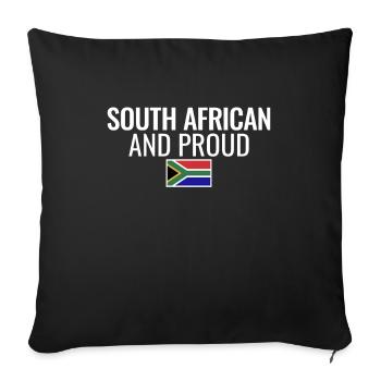 Drapeau sud-africain et fier de l’Afrique du Sud - Housse de coussin décorative 45 x 45 cm - noir - Devant