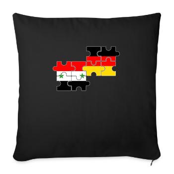 Syrie Allemagne Drapeau Allemand Syrien - Housse de coussin décorative 45 x 45 cm - noir - Devant
