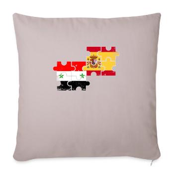 Syrie Espagne Vintage drapeau espagnol Syriens - Housse de coussin décorative 45 x 45 cm - taupe clair - Devant