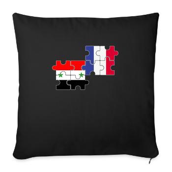 Syrie, France, drapeau, Français, Syriens - Housse de coussin décorative 45 x 45 cm - noir - Devant