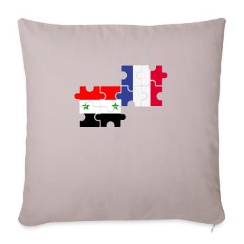 Syrie, France, drapeau, Français, Syriens - Housse de coussin décorative 45 x 45 cm - taupe clair - Devant