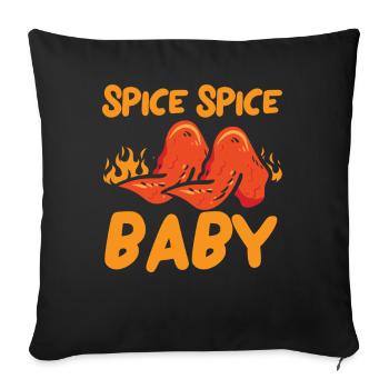 Buffalo Wings Foodie American Food Chicken - Sofa pillowcase 17,3'' x 17,3'' (45 x 45 cm) - black - Front