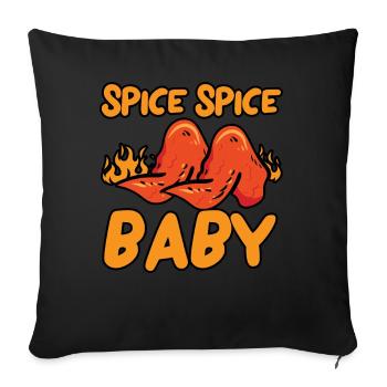 Buffalo Wings Foodie American Food Chicken - Sofa pillowcase 17,3'' x 17,3'' (45 x 45 cm) - black - Front