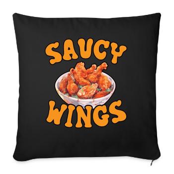 Buffalo Wings Foodie American Food Chicken - Sofa pillowcase 17,3'' x 17,3'' (45 x 45 cm) - black - Front