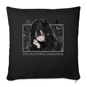 Enchanting Darkness Butterflies Anime Girl Etherea - Sofakissenbezug 45 x 45 cm - Schwarz - Vorne