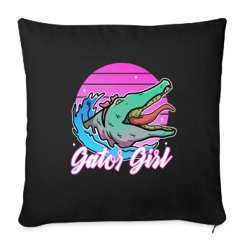 Gator Girl - Housse de coussin décorative 45 x 45 cm - noir - Devant