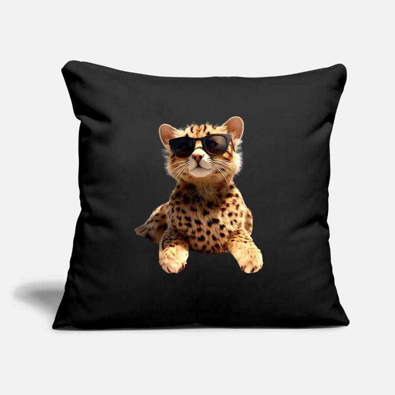 Lunettes de soleil guépard Chats guépard Mignon guépard Housse de coussin décorative 45 x 45 cm