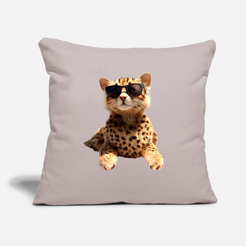 Lunettes de soleil guépard Chats guépard Mignon guépard Housse de coussin décorative 45 x 45 cm