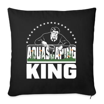 Aquascaping-König - Sofakissenbezug 45 x 45 cm - Schwarz - Vorne
