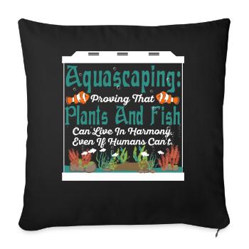 Fische können in Harmonie leben, auch wenn Menschen das nicht können. - Sofakissenbezug 45 x 45 cm - Schwarz - Vorne