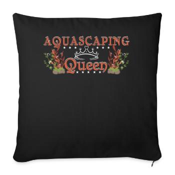 Aquascaping-Königin - Sofakissenbezug 45 x 45 cm - Schwarz - Vorne