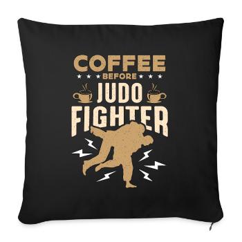Judo Fighter Coffee Arts martiaux mixtes Amateur de café - Housse de coussin décorative 45 x 45 cm - noir - Devant