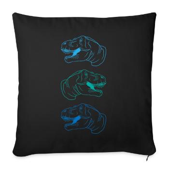 T-Rex Trio Neon Style Cool Gift Idea - Sofa pillowcase 17,3'' x 17,3'' (45 x 45 cm) - black - Front