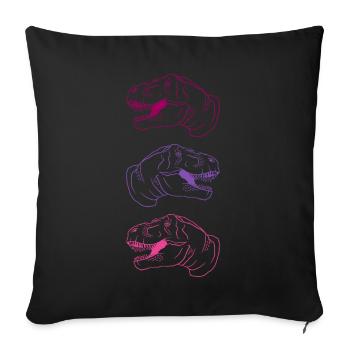 T-Rex Trio Neon Style Cool Gift Idea - Sofa pillowcase 17,3'' x 17,3'' (45 x 45 cm) - black - Front