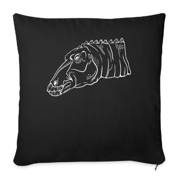 Œuvres d’art de Silhouettes de dinosaures primitifs - Housse de coussin décorative 45 x 45 cm - noir - Devant