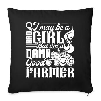 Farmer I'm A Damn Good Farmer - Sofa pillowcase 17,3'' x 17,3'' (45 x 45 cm) - black - Front