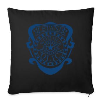 Police Officer Badge Patriotism - Sofa pillowcase 17,3'' x 17,3'' (45 x 45 cm) - black - Front