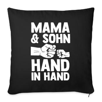 Mutter Muttertag Mama und Sohn - Sofakissenbezug 45 x 45 cm - Schwarz - Vorne