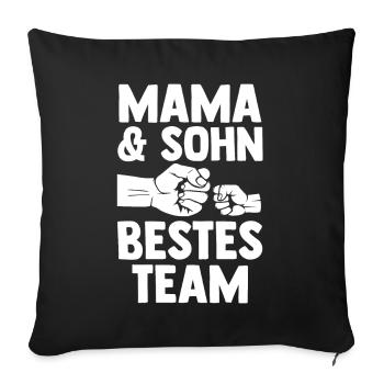Mutter Muttertag Mama und Sohn - Sofakissenbezug 45 x 45 cm - Schwarz - Vorne