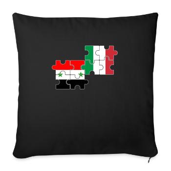 Syrie, Italie, drapeau, Italien, Syrie - Housse de coussin décorative 45 x 45 cm - noir - Devant