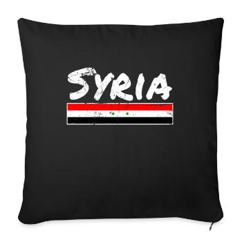 Syrie Vintage Syrie Syrie Drapeau syrien Syrie - Housse de coussin décorative 45 x 45 cm - noir - Devant