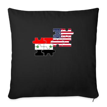 Syrie, Etats-Unis, drapeau, Américain, Syrien - Housse de coussin décorative 45 x 45 cm - noir - Devant