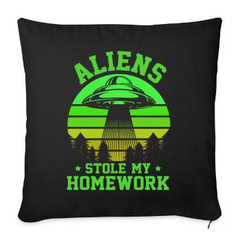 Back to School, Back to School, Alien, Student School - Sofa pillowcase 17,3'' x 17,3'' (45 x 45 cm) - black - Front