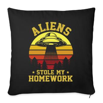 Back to School, Back to School, Alien, Student School - Sofa pillowcase 17,3'' x 17,3'' (45 x 45 cm) - black - Front
