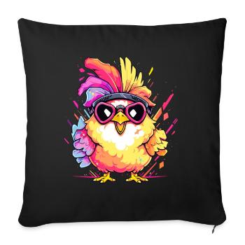 Chicken Chickens Chicken Owner Crazy Chicken - Sofa pillowcase 17,3'' x 17,3'' (45 x 45 cm) - black - Front
