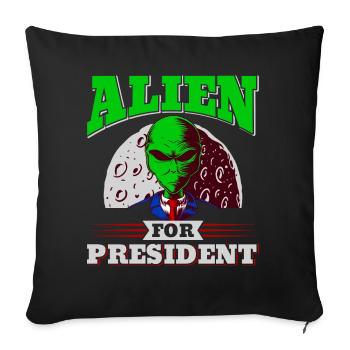 Alien, UFO, UAP, Space, Weltraum Flugobjekt - Sofakissenbezug 45 x 45 cm - Schwarz - Vorne