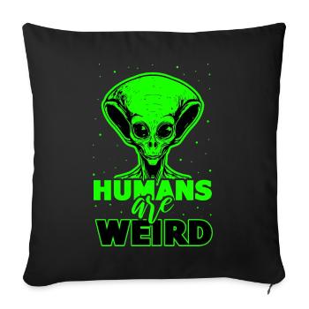 Alien, UFO, UAP, Space, Weltraum Flugobjekt - Sofakissenbezug 45 x 45 cm - Schwarz - Vorne