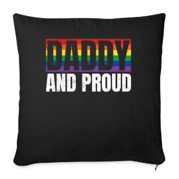 Daddy and Proud Gay Pride Dad Rainbow - Sofakissenbezug 45 x 45 cm - Schwarz - Vorne