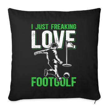 Footgolf Football Golf Footgolfer Player Gift - Sofa pillowcase 17,3'' x 17,3'' (45 x 45 cm) - black - Front