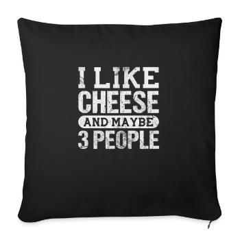 Fromage - Housse de coussin décorative 45 x 45 cm - noir - Devant