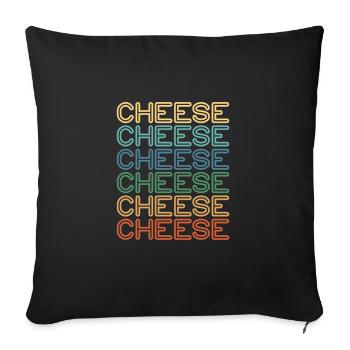 Cheese Cheesecake Food Gift - Sofa pillowcase 17,3'' x 17,3'' (45 x 45 cm) - black - Front
