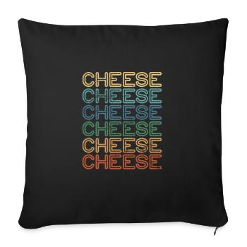 Cheese - Sofa pillowcase 17,3'' x 17,3'' (45 x 45 cm) - black - Front
