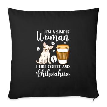 Chihuahua Dog Dog School Dog Owner Gift - Sofa pillowcase 17,3'' x 17,3'' (45 x 45 cm) - black - Front