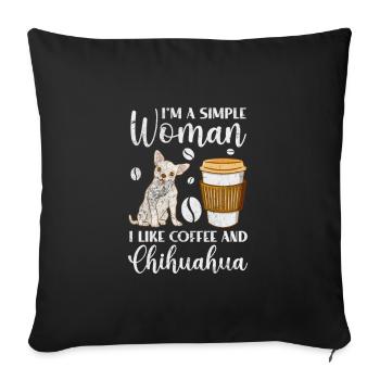 Chihuahua - Sofa pillowcase 17,3'' x 17,3'' (45 x 45 cm) - black - Front