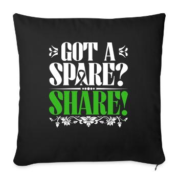 Organ Donor Organ Transplant Organ Donation - Sofa pillowcase 17,3'' x 17,3'' (45 x 45 cm) - black - Front