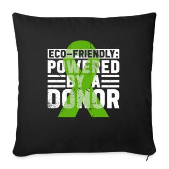 Don d’organes Greffe d’organes Don d’organes - Housse de coussin décorative 45 x 45 cm - noir - Devant