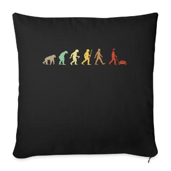 Gardening Retro Plant Lover Evolution Funny Garden - Sofa pillowcase 17,3'' x 17,3'' (45 x 45 cm) - black - Front