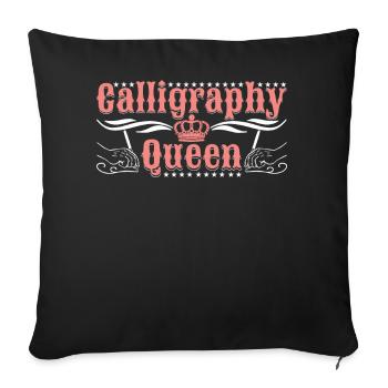Reine de la calligraphie - Housse de coussin décorative 45 x 45 cm - noir - Devant