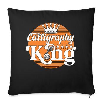 Roi de la calligraphie - Housse de coussin décorative 45 x 45 cm - noir - Devant