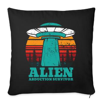 Alien, UFO, UAP, Space, Space Flying Object - Sofa pillowcase 17,3'' x 17,3'' (45 x 45 cm) - black - Front